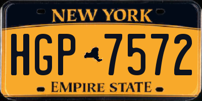 NY license plate HGP7572