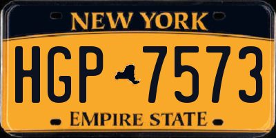 NY license plate HGP7573