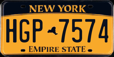 NY license plate HGP7574