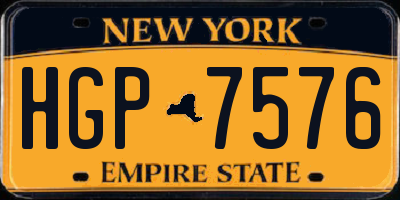 NY license plate HGP7576