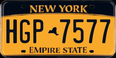 NY license plate HGP7577