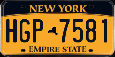 NY license plate HGP7581