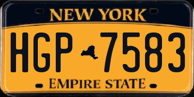 NY license plate HGP7583