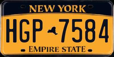 NY license plate HGP7584