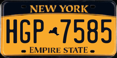 NY license plate HGP7585