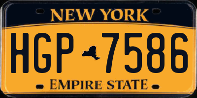 NY license plate HGP7586