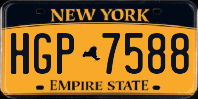 NY license plate HGP7588