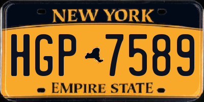 NY license plate HGP7589