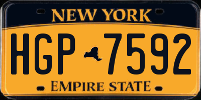 NY license plate HGP7592