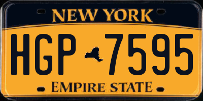 NY license plate HGP7595