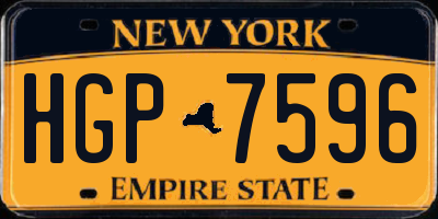 NY license plate HGP7596