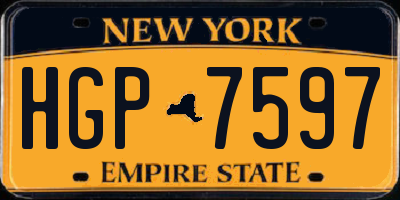 NY license plate HGP7597