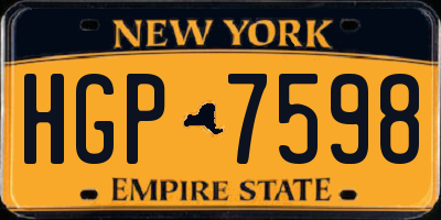 NY license plate HGP7598