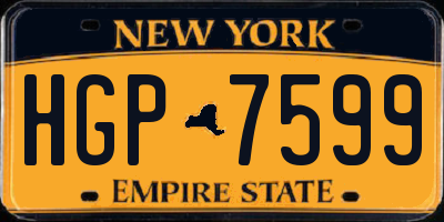 NY license plate HGP7599