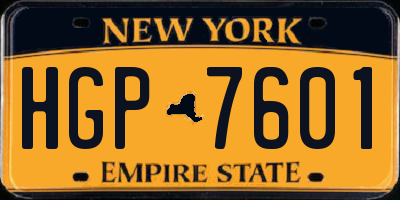 NY license plate HGP7601