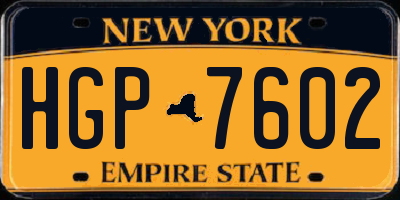 NY license plate HGP7602