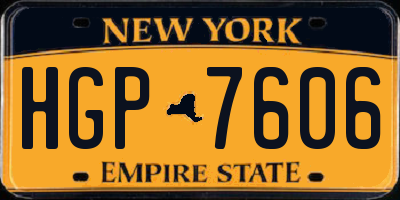 NY license plate HGP7606