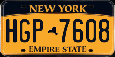 NY license plate HGP7608