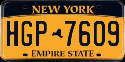NY license plate HGP7609