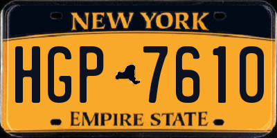 NY license plate HGP7610