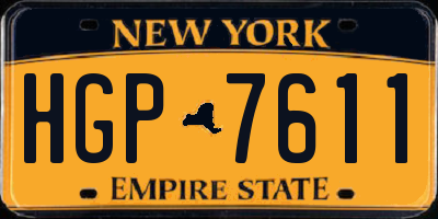 NY license plate HGP7611