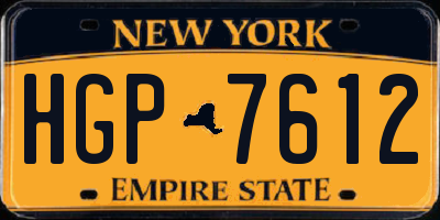 NY license plate HGP7612