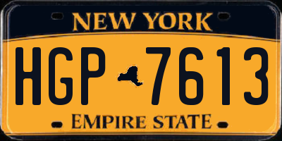 NY license plate HGP7613