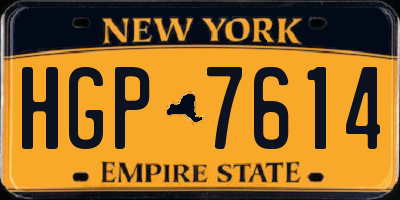 NY license plate HGP7614