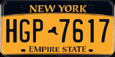 NY license plate HGP7617