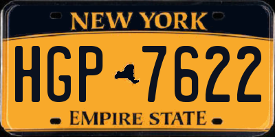 NY license plate HGP7622