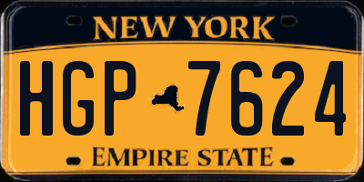 NY license plate HGP7624