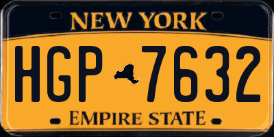 NY license plate HGP7632