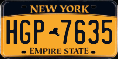 NY license plate HGP7635