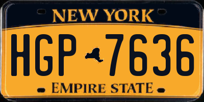 NY license plate HGP7636