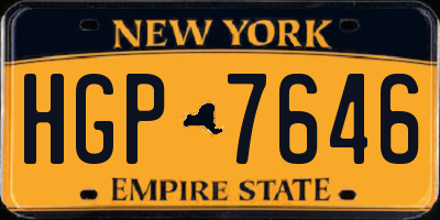 NY license plate HGP7646