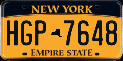 NY license plate HGP7648