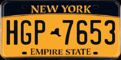 NY license plate HGP7653