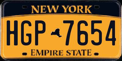 NY license plate HGP7654