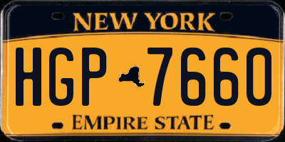 NY license plate HGP7660