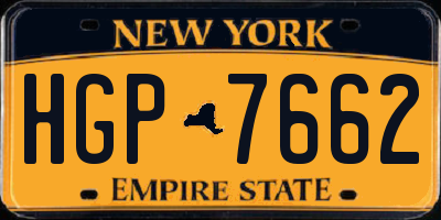 NY license plate HGP7662