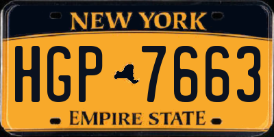 NY license plate HGP7663