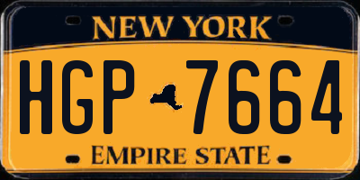 NY license plate HGP7664