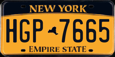 NY license plate HGP7665