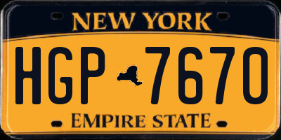 NY license plate HGP7670