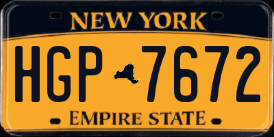 NY license plate HGP7672