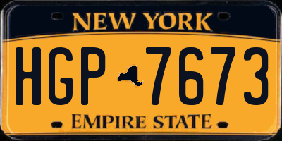 NY license plate HGP7673