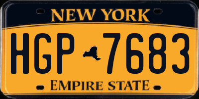 NY license plate HGP7683