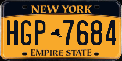 NY license plate HGP7684