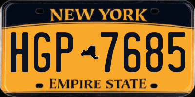 NY license plate HGP7685