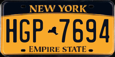 NY license plate HGP7694